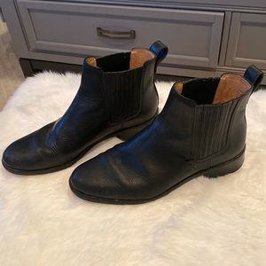 MADEWELL BLACK LEATHER CHELSEA BOOTS